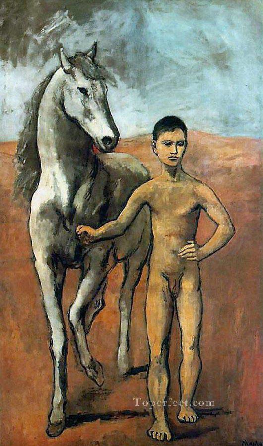 馬を率いる少年 1906 年キュビスト パブロ・ピカソ油絵